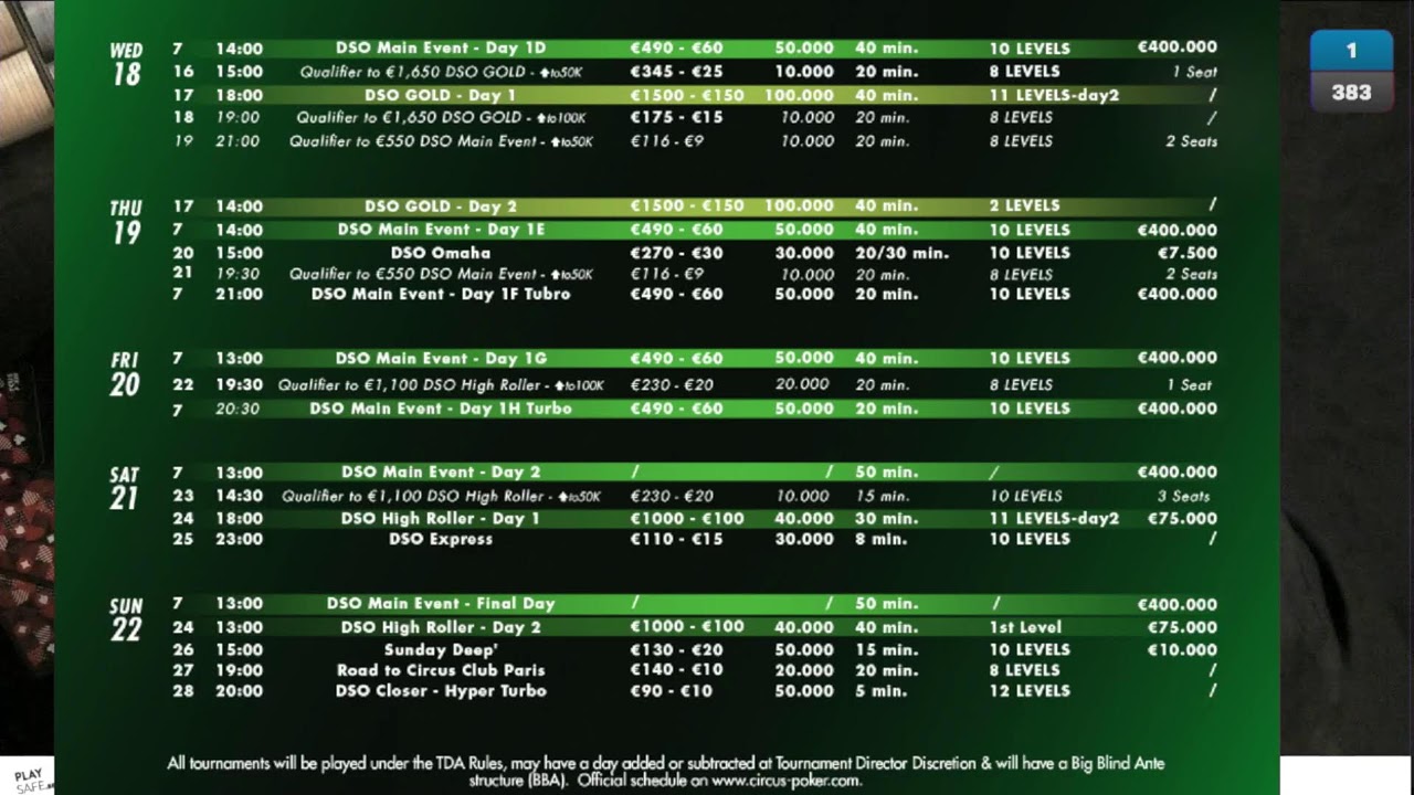 🎥 Mini DSO Namur 2026 – Table Finale 94 375 € de prizepool !