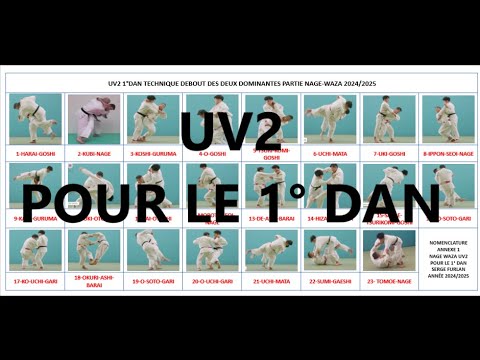 UV2 POUR LE1°DAN ANNEXE 1 JUDO NAGE WAZA ET NE WAZA 36 TECHNIQUES